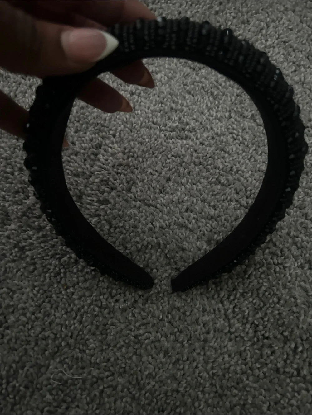 Black Beaded Headband - Women's Accessory